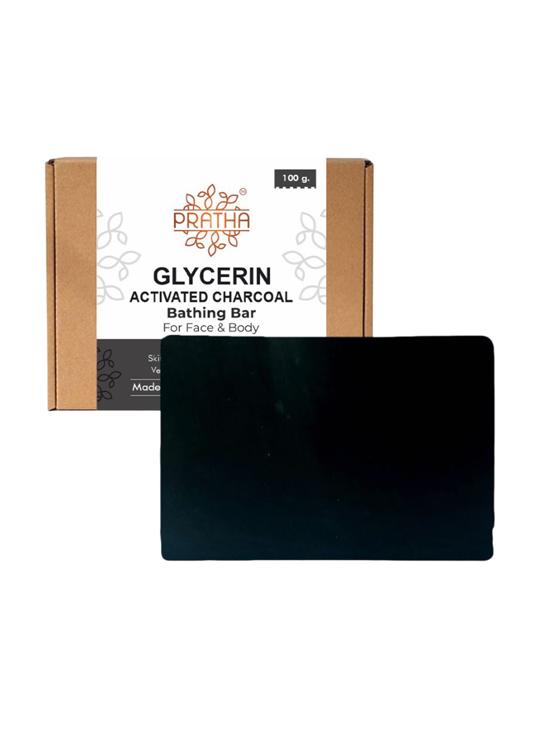 Pratha Glycerin Activated Charcoal Bathing Bar - 100 g