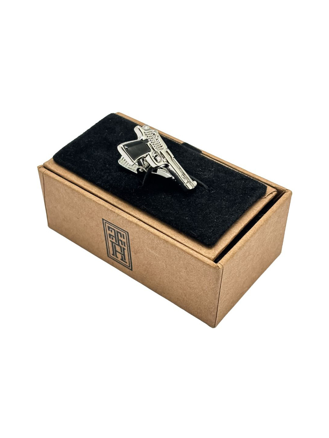 The Tie Hub Silver Gun Design Brass Tie Pin for Men