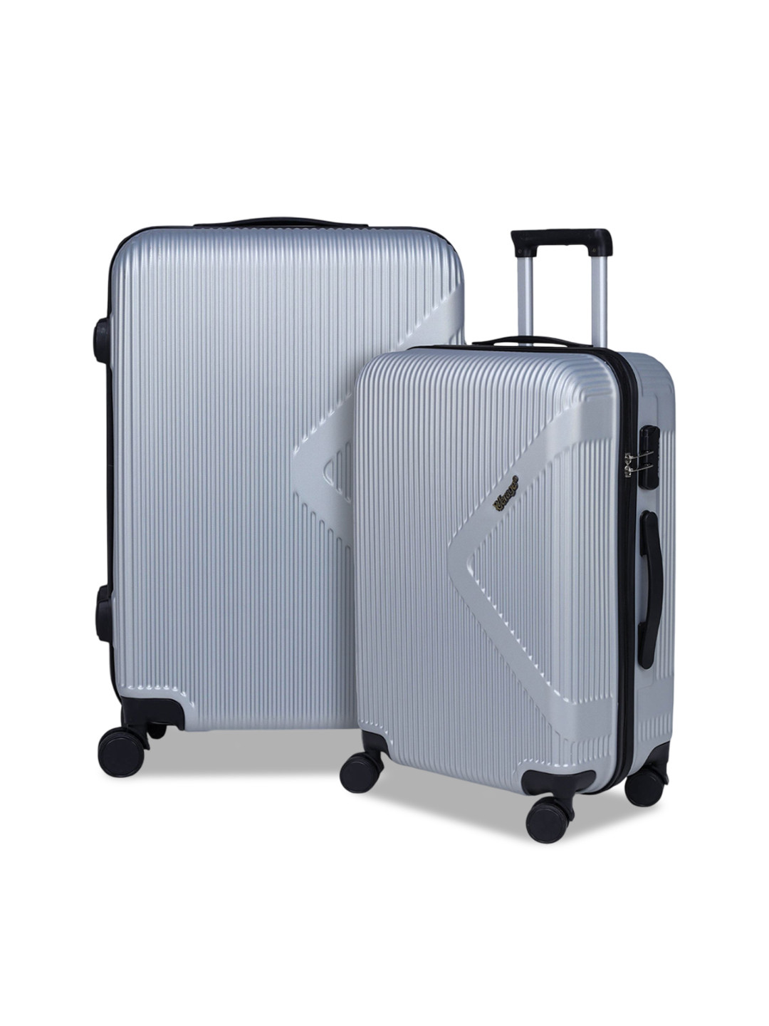 ACEPACK Set Of 2 Carbon Textured 360-Degree Rotation Hard-Sided Trolley Bag