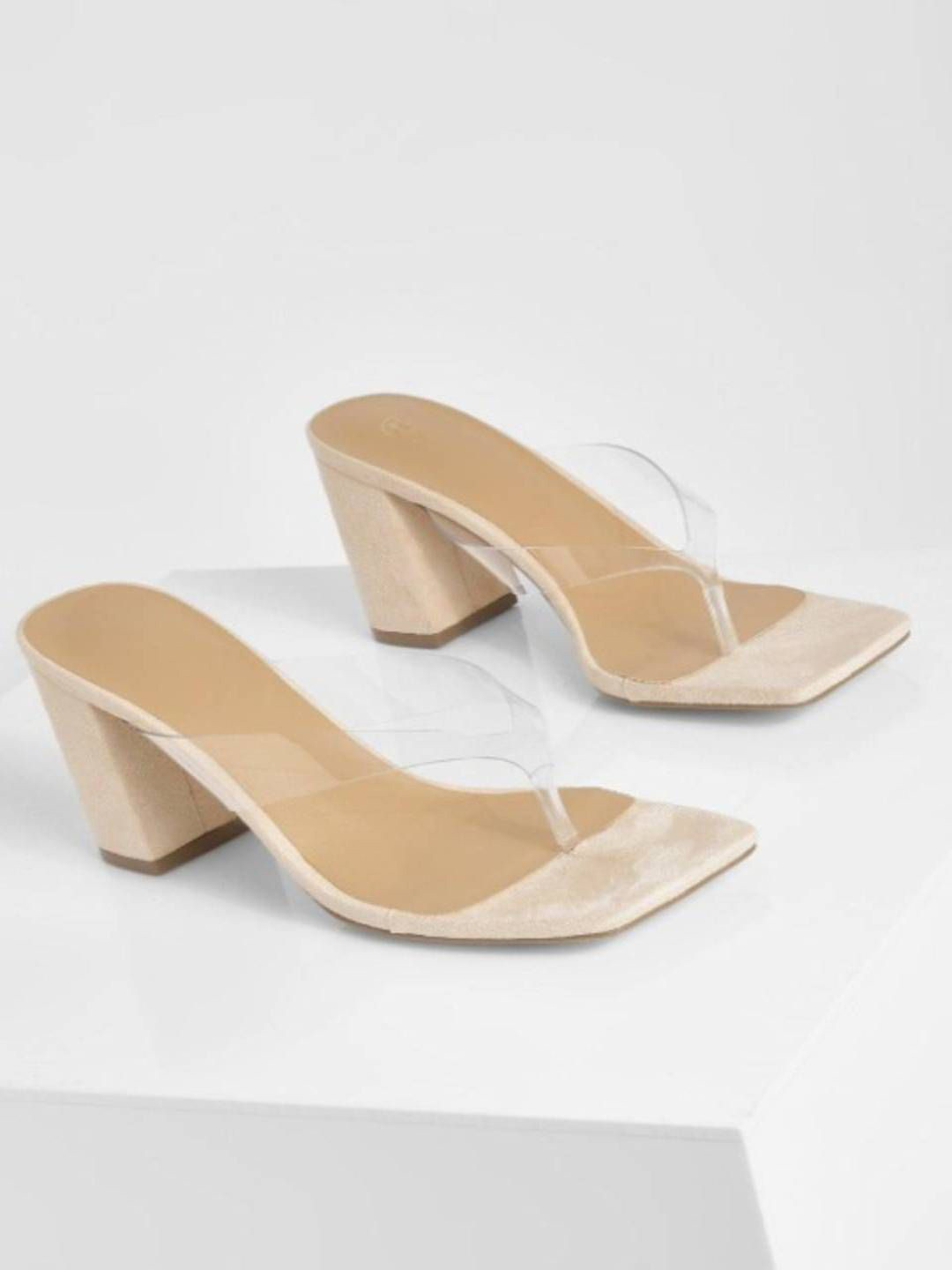 GLO GLAMP Women Beige Chic Stride Block Heels