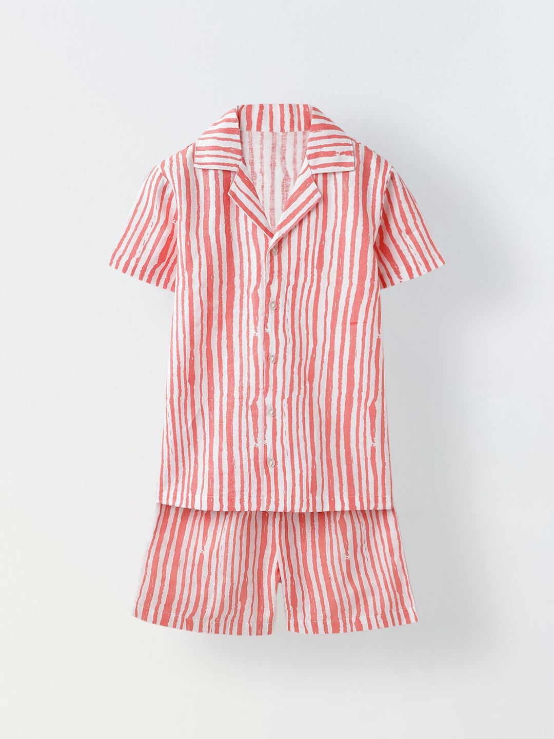 SPUNKIES Boys Striped Linen Shirt With Shorts