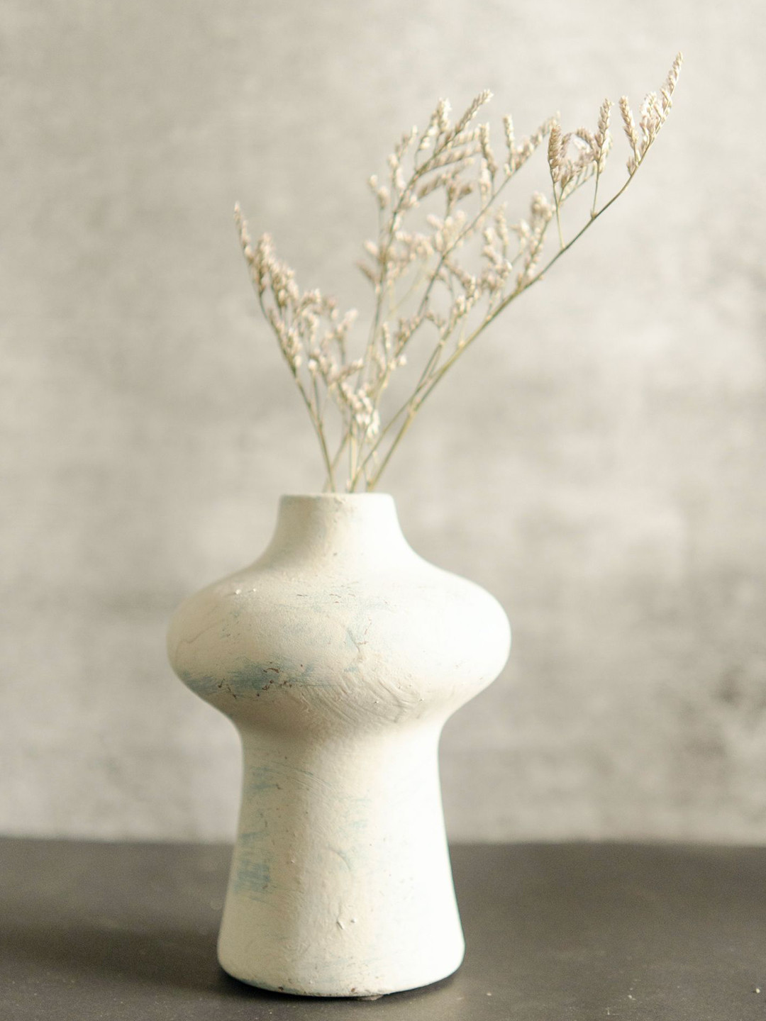 ArteCasa Indigo Whisper White Textured Small Vase