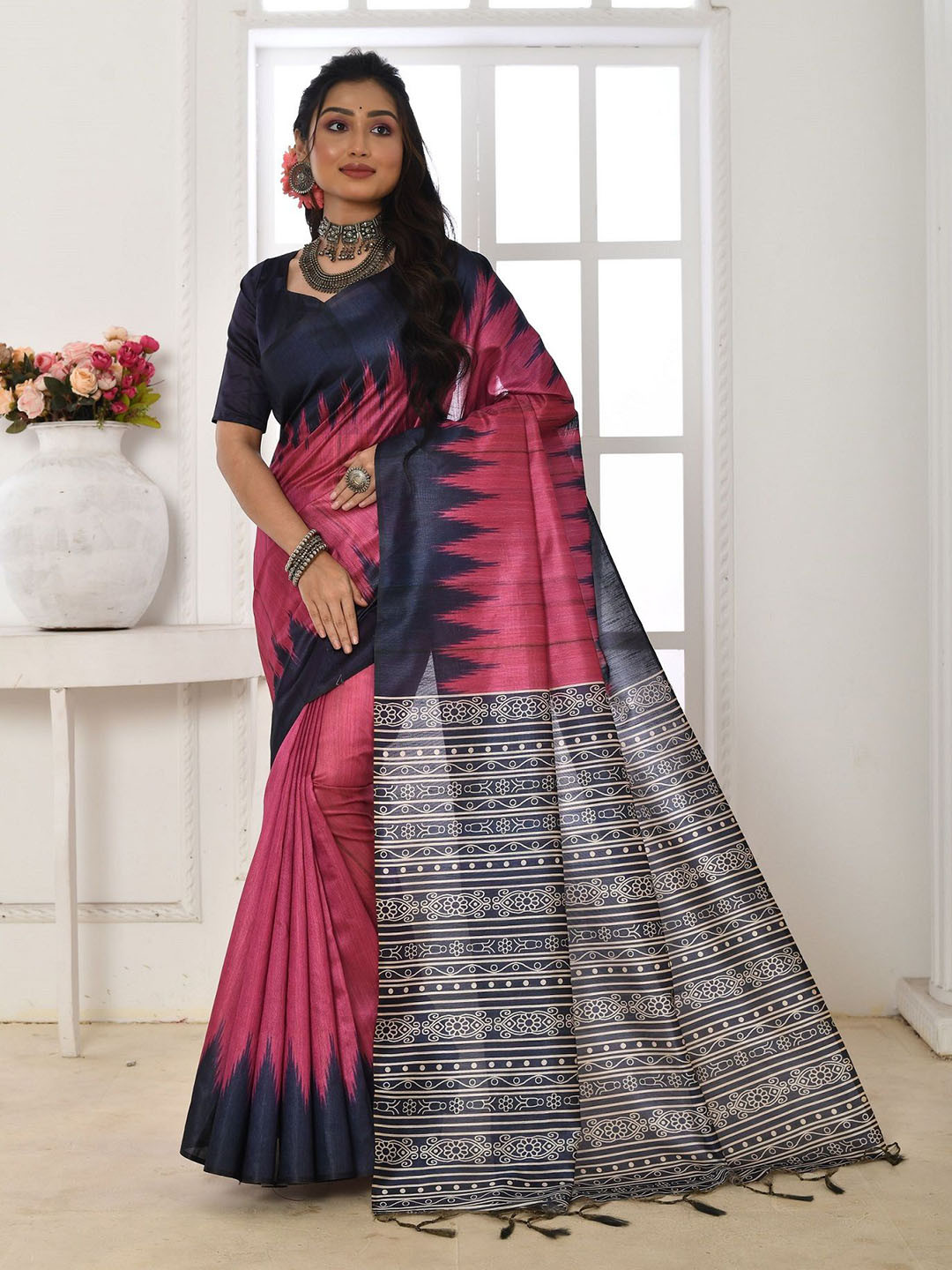 LeeliPeeri Designer Tussar Saree
