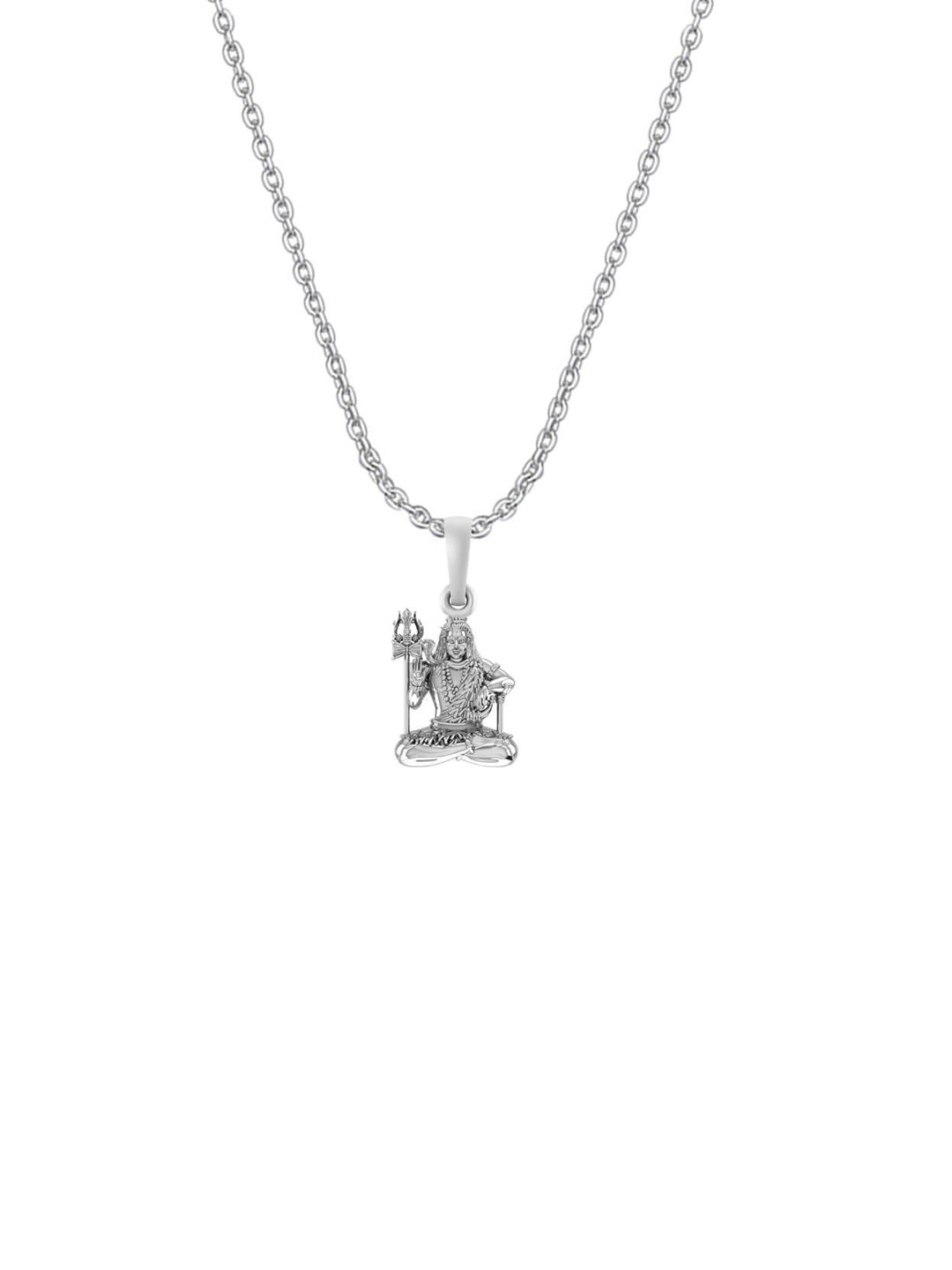 AKSHAT SAPPHIRE Unisex 925 Sterling Silver Shiva Pendant With Anchor Chain