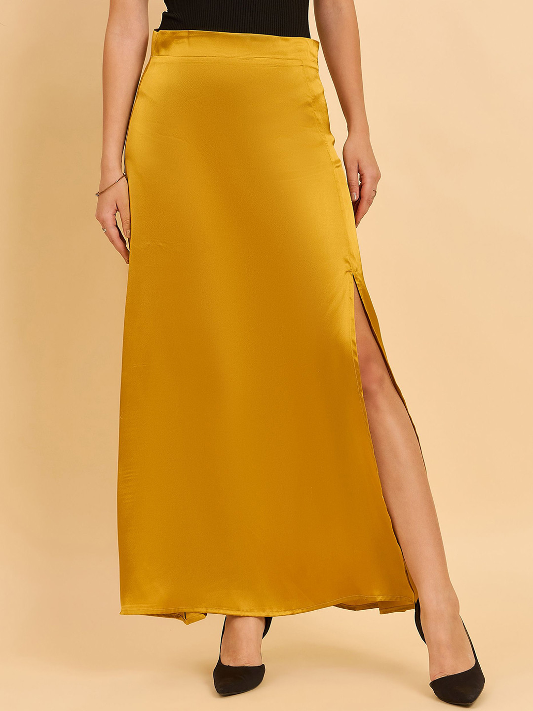 JUNE & HARRY A-Line Front Slit Maxi Skirt