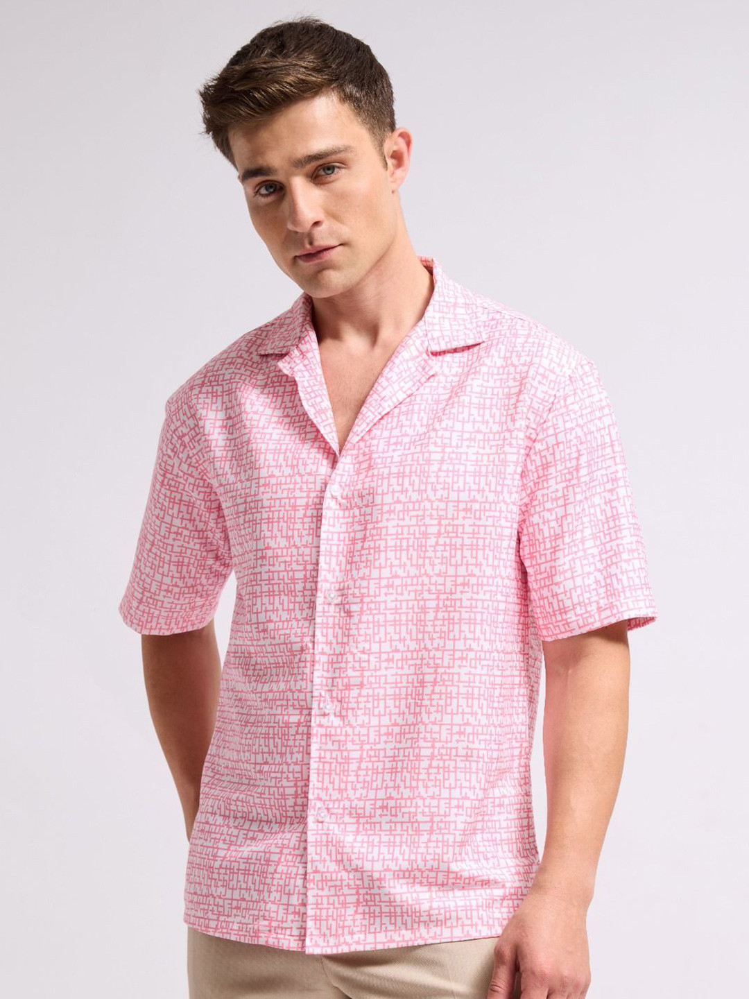 THE BEETEL HOUSE Men Classic Printed Boxy Casual Shirt