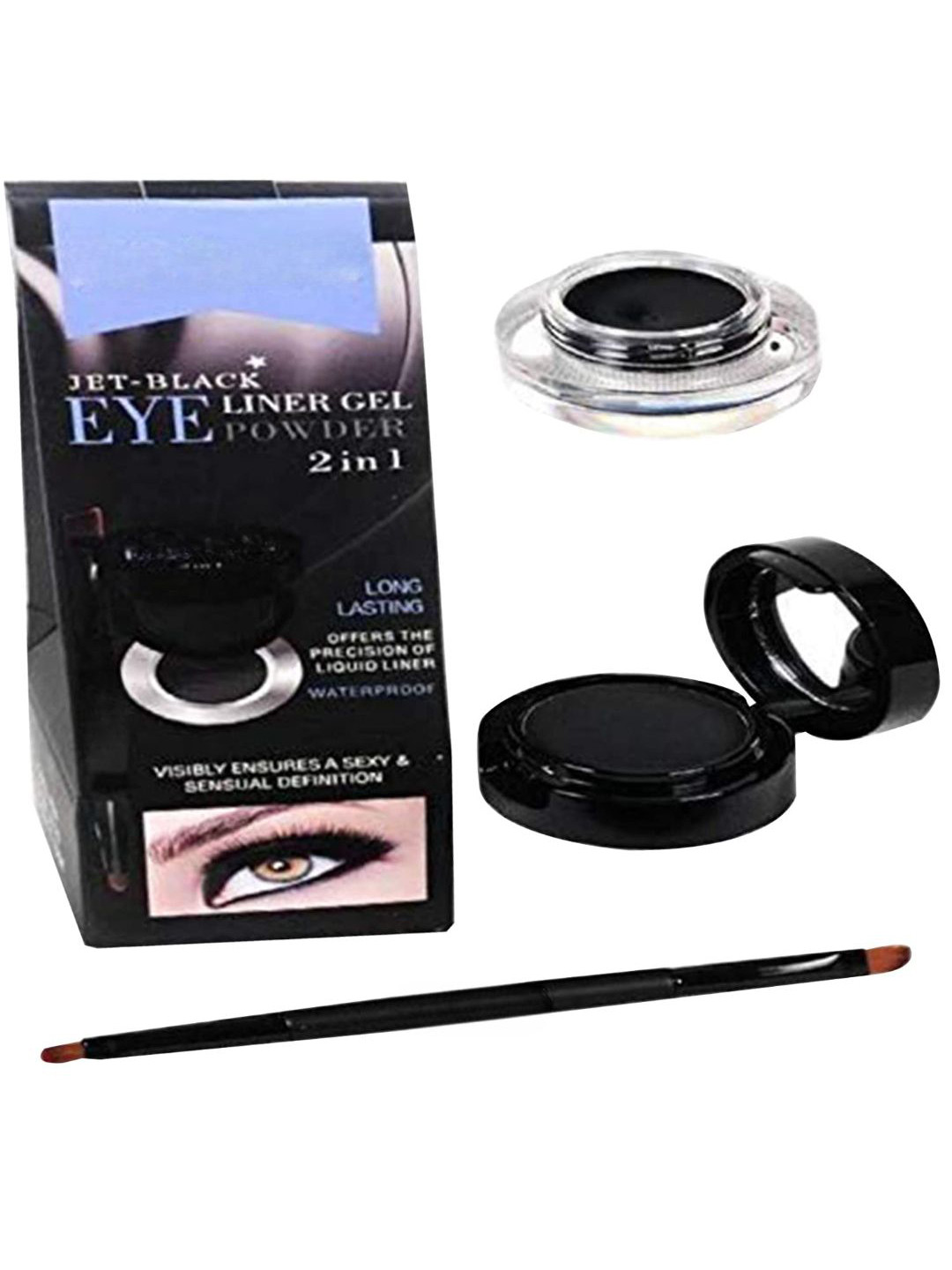VBA 2 In 1 Jet Waterproof Gel Eyeliner & Powder Cake - 7g Jet Black