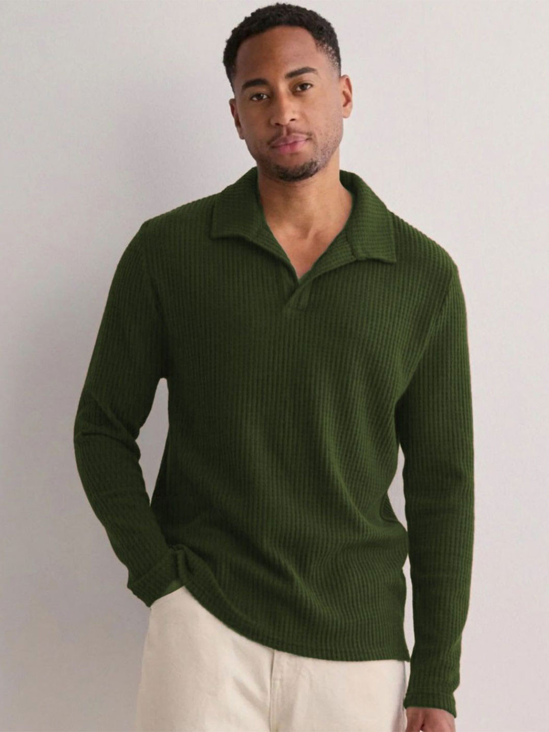 Rigo Men Self Design Polo Collar Cotton T-shirt