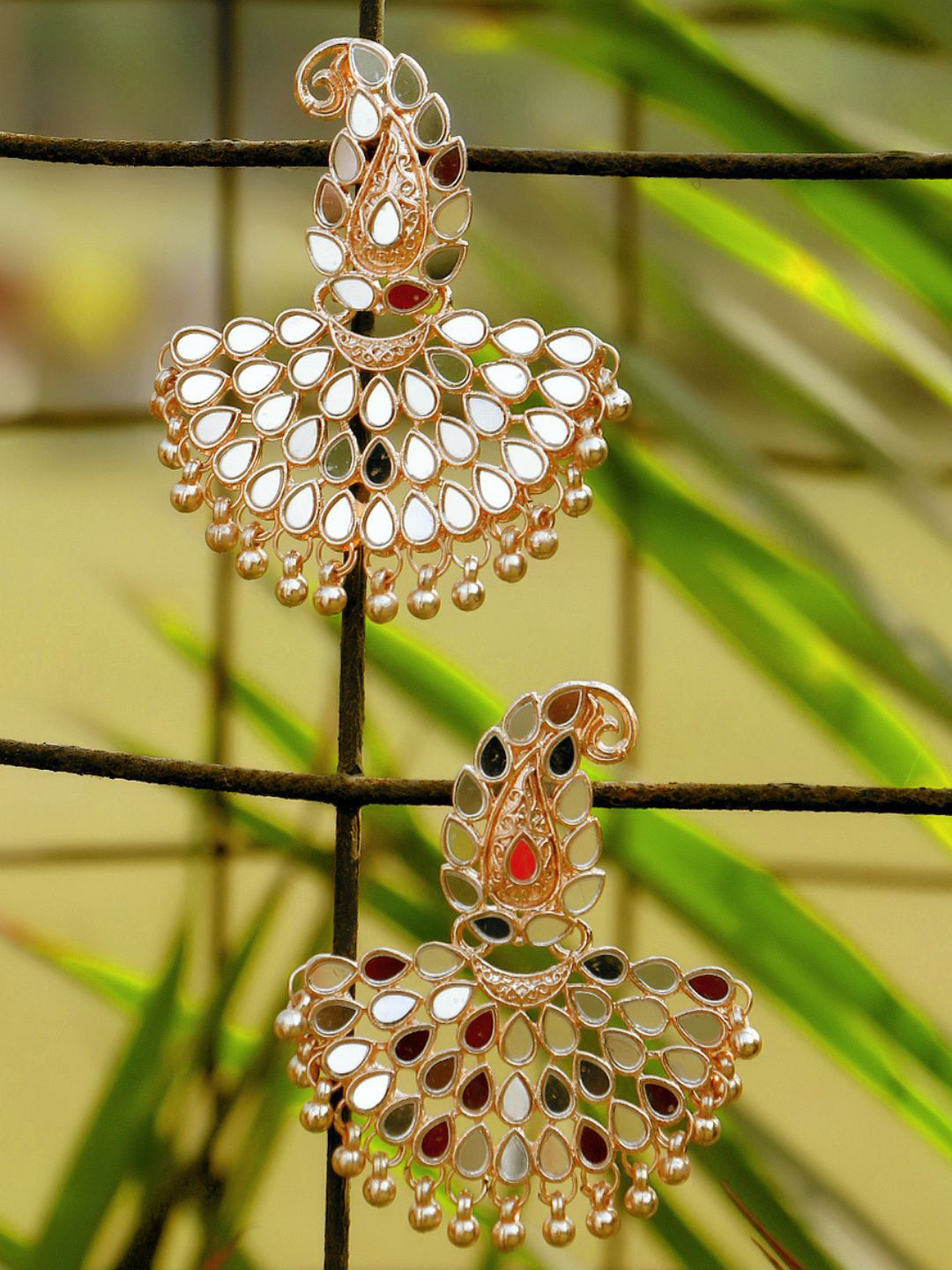 Anouk Rose Gold-Plated Paisley Shaped Drop Earrings