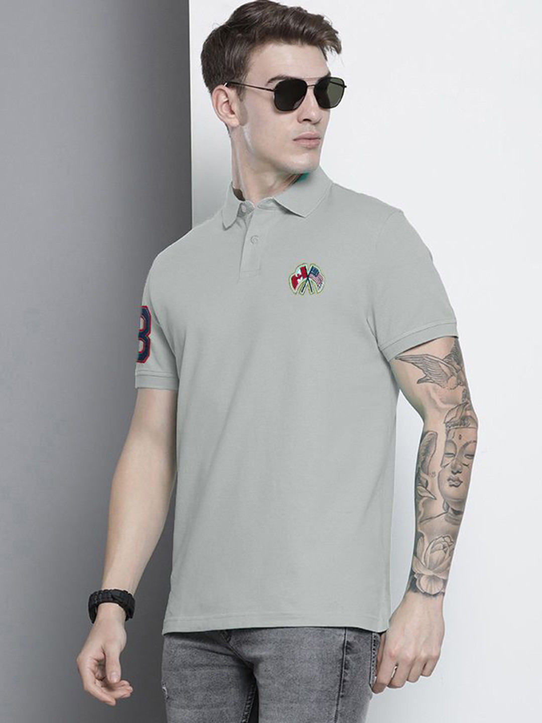 SZN Men Moisture Wicking Graphic Printed Polo Collar T-shirt