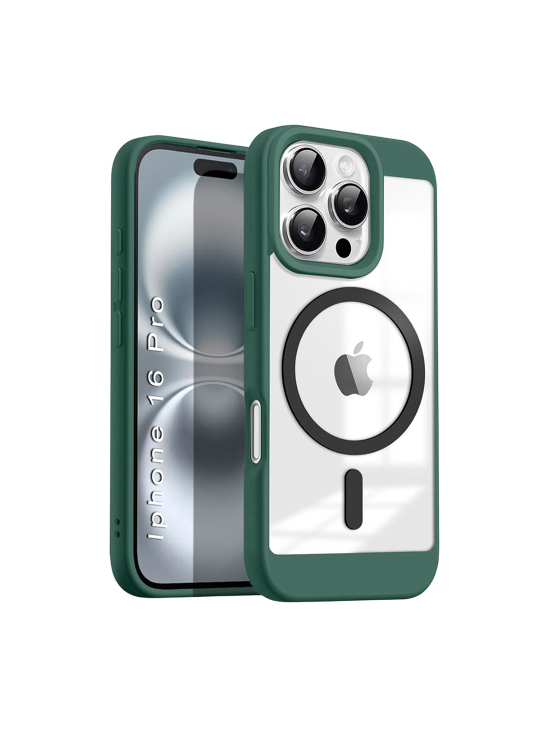 Luxury Kase Unisex IPhone 16 Pro Shockproof Transparent Back Cover Case with Soft Edge