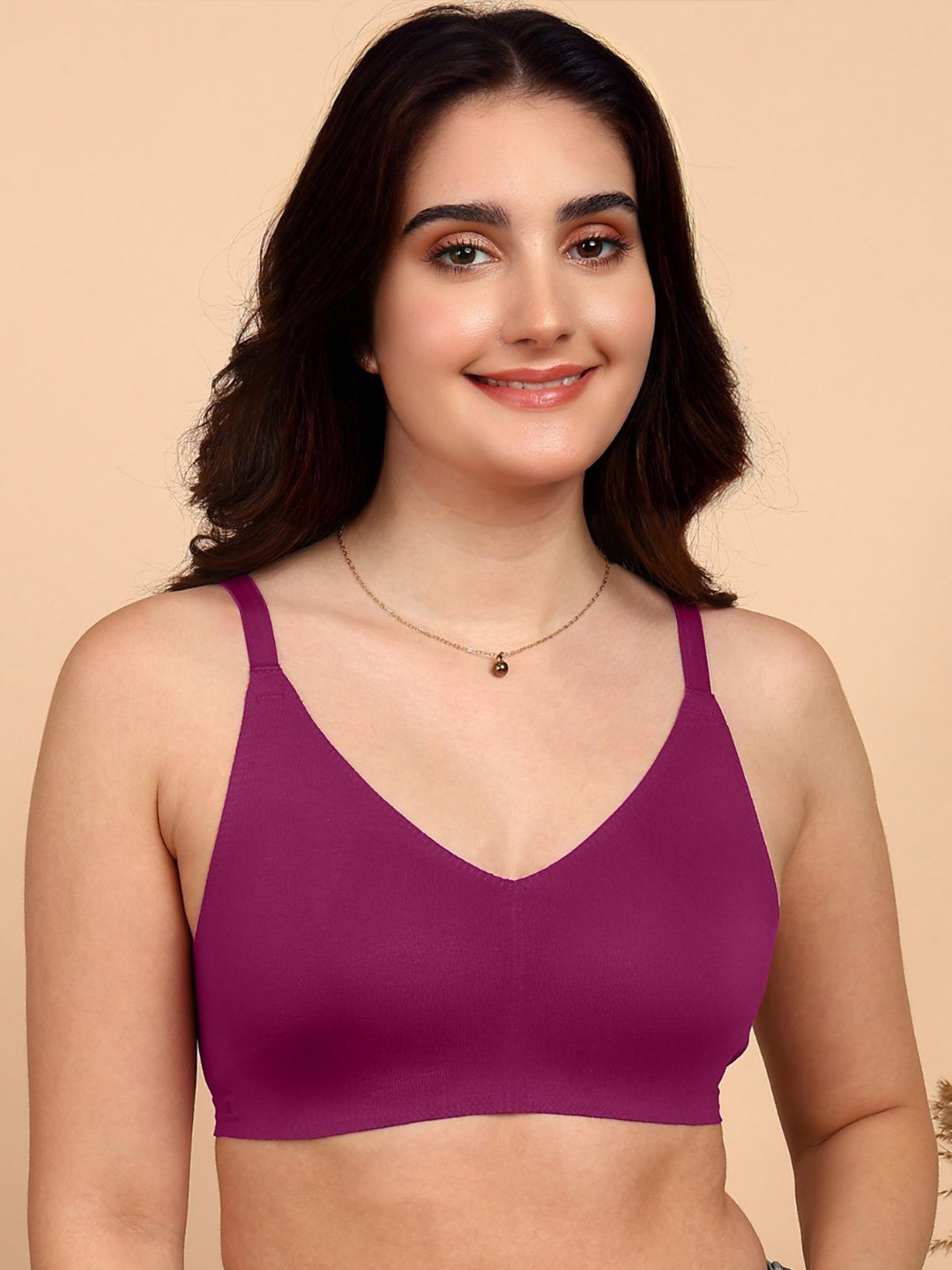Dressberry Invisi-Fit Cotton Spandex Non-Padded Seamless Bra