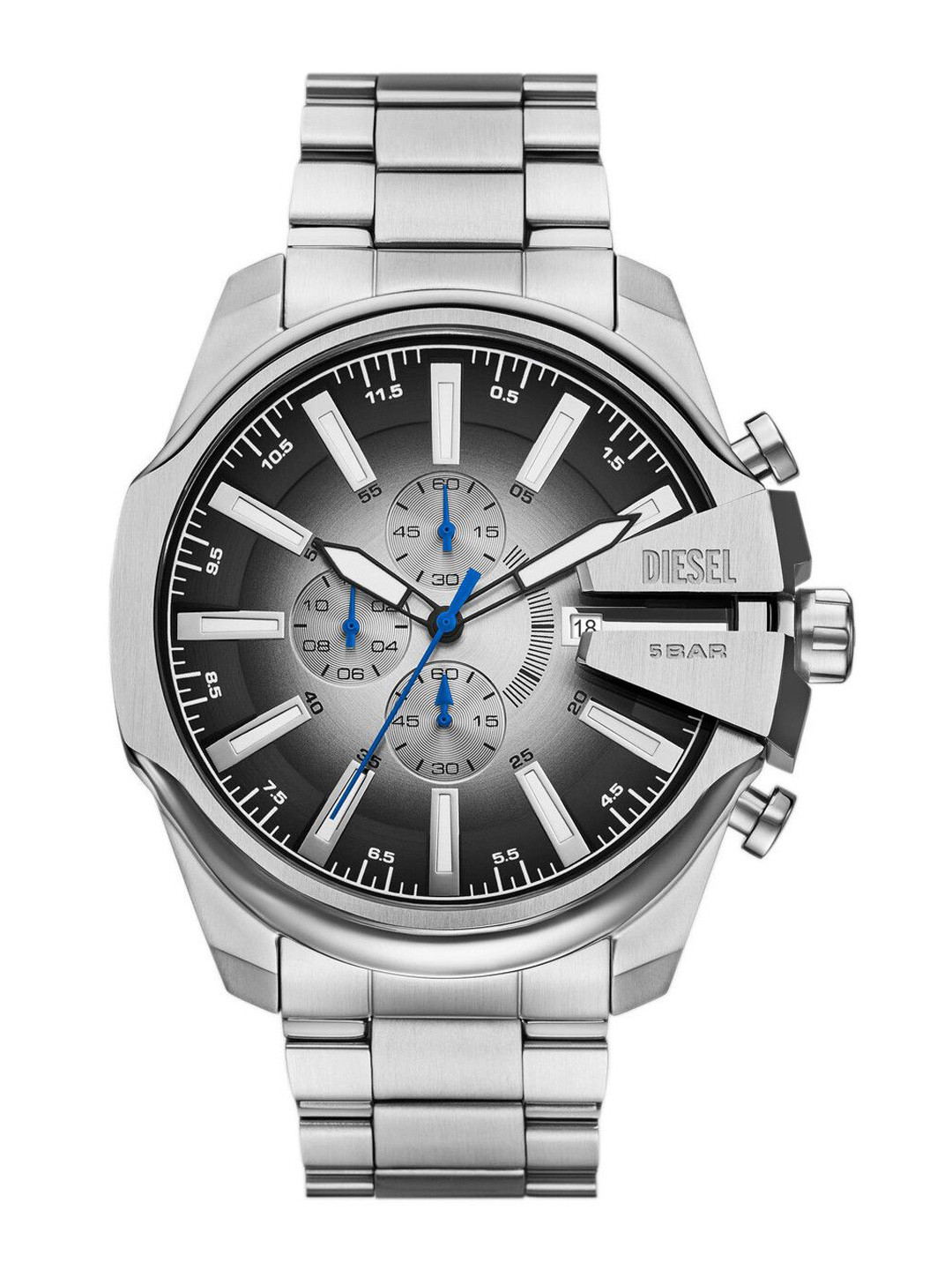 DIESEL Men Mega Chief Slim Skeleton Dial & Stainless Steel Straps Analogue Watch AK_DZ4686