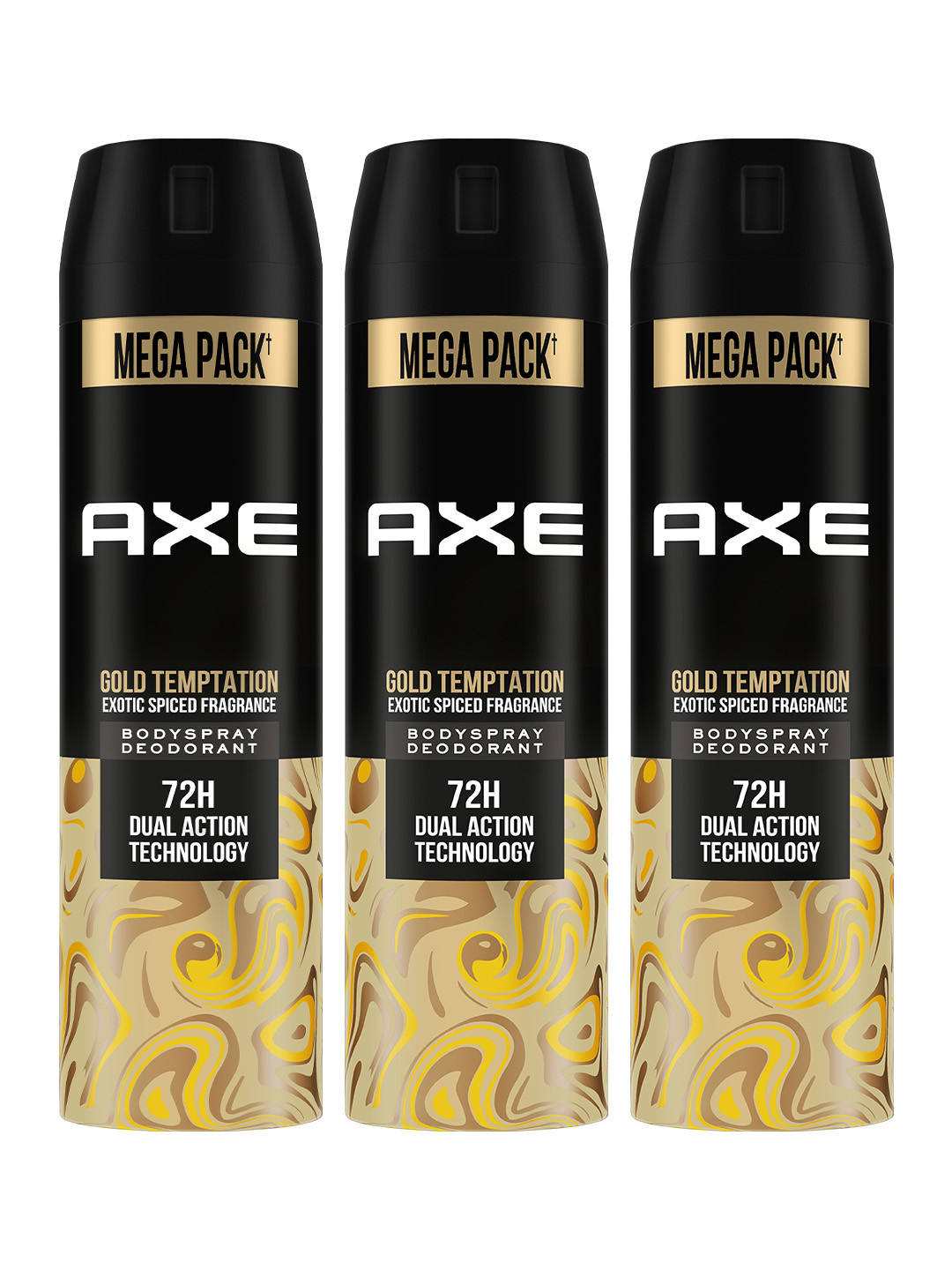 AXE Men Set of 3 Gold Temptation Long Lasting Deodorant Bodyspray - 215 ml each