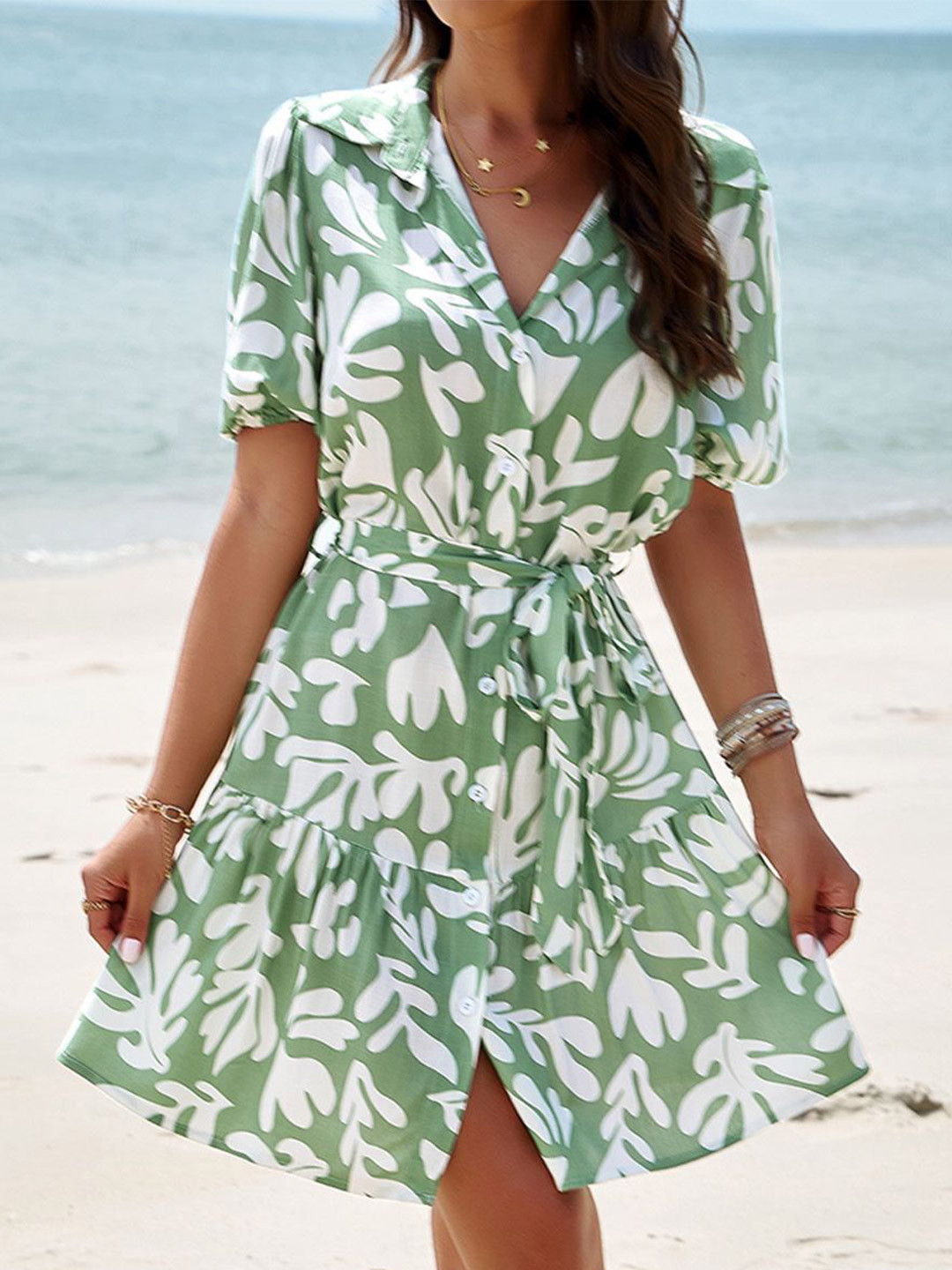 JC Mode Tropical Print Dress