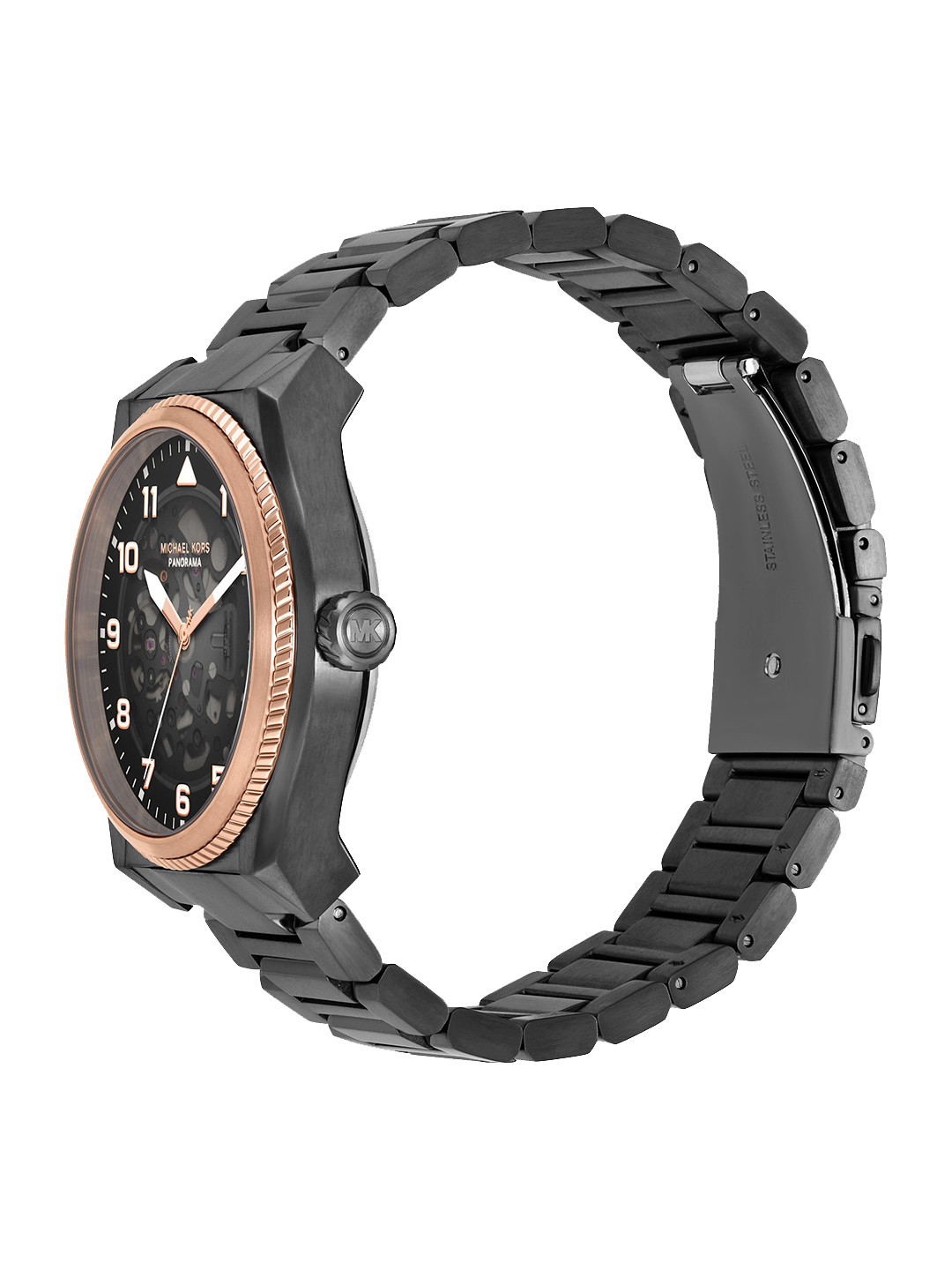 Michael Kors panorama Men Skeleton Dial & Reset Time Automatic Motion Watch AK_MK9219