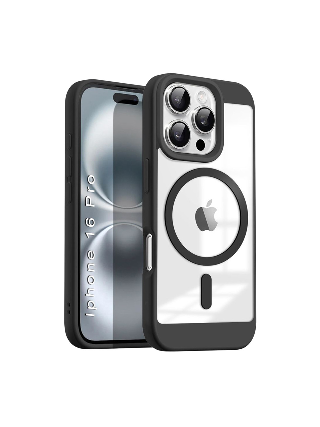 Luxury Kase Unisex IPhone 16 Pro Shockproof Transparent Back Cover Case with Soft Edge