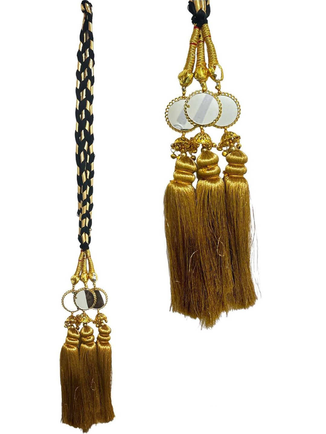 CARAPACE Women Hair Accessory Set of Choti With Mirror & Tassles