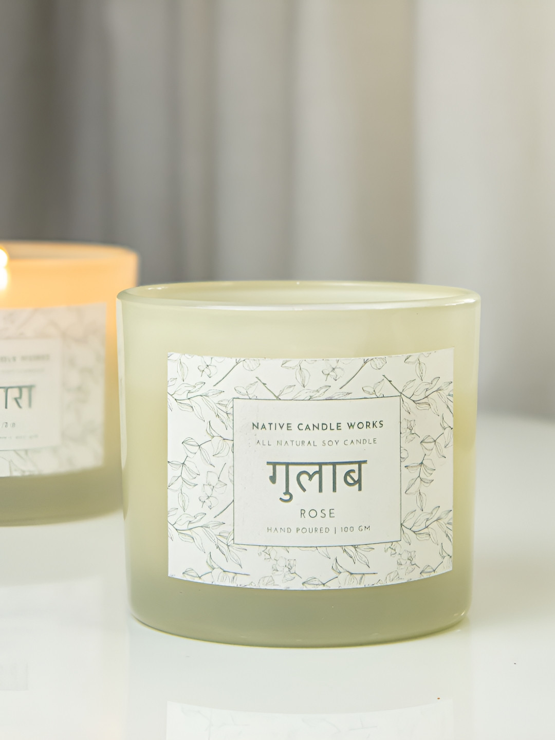 Native Apothecary Cream Soywax Scented 1 Wick Rose Solid Geometric Regular Jar Candles