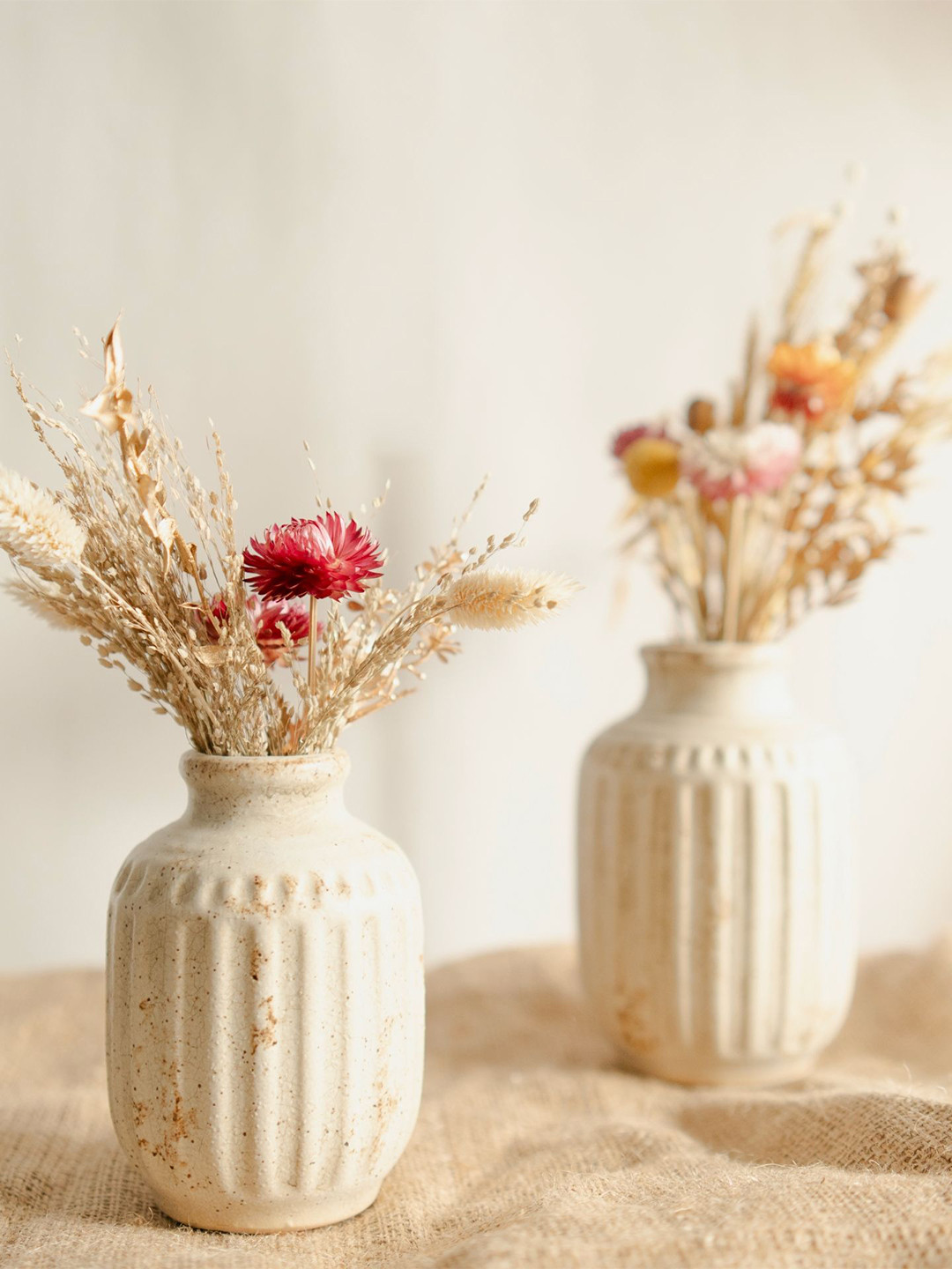 ArteCasa Classic Bloom Brown & Beige Striped Big Vases