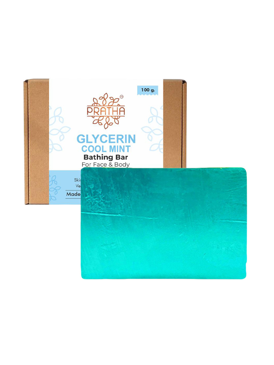 Pratha Set Of 2 Glycerin Cool Mint Bathing Bar - 100 g Each