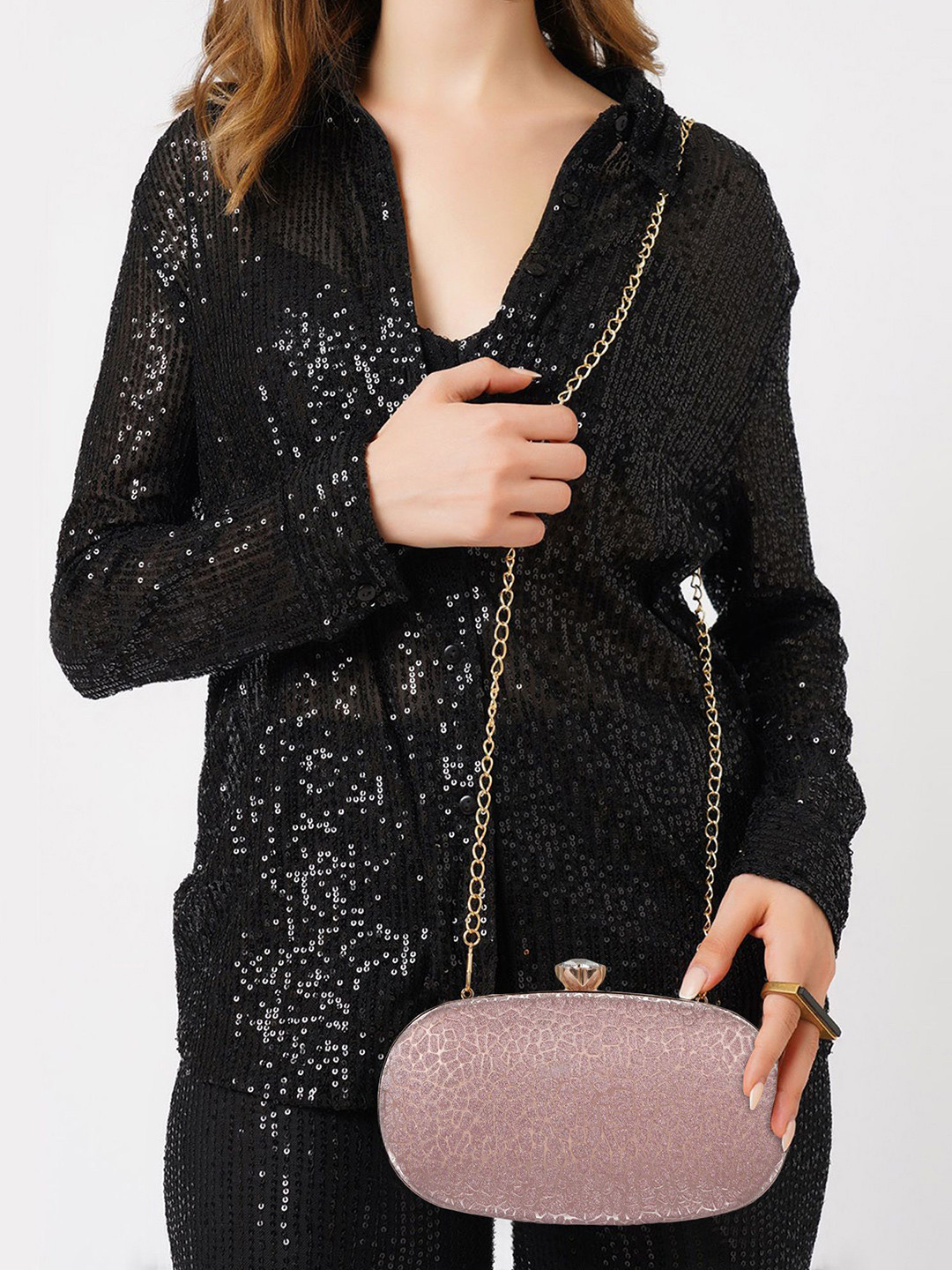 NORVE Embellished Box Clutch