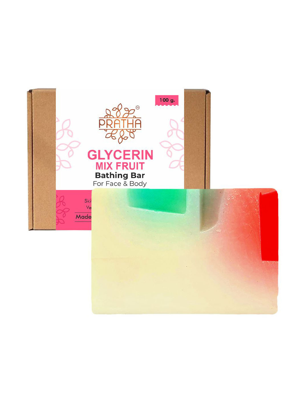 Pratha Set Of 2 Glycerin Mix Fruit Bathing Bar - 100 g Each