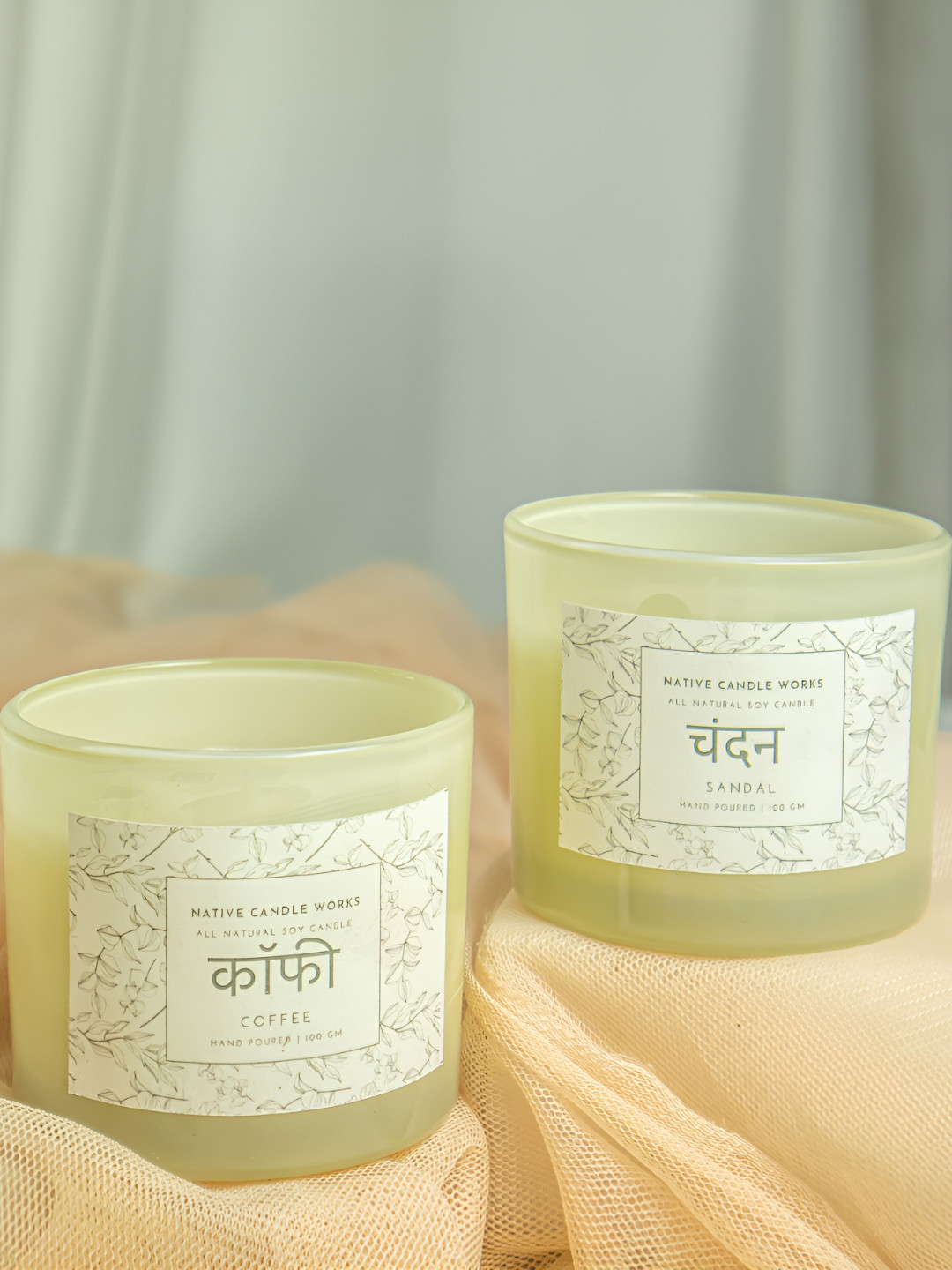 Native Apothecary Cream Soywax Scented 1 Wick Coffee Solid Geometric Regular Jar Candles