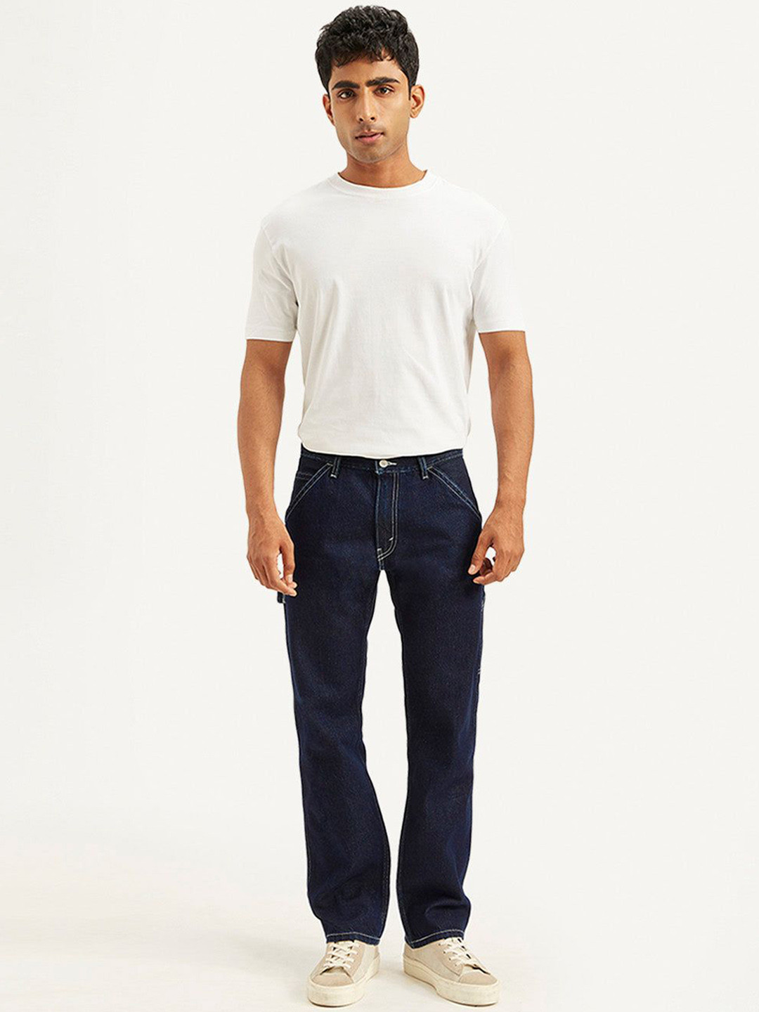 Levis 555 Men Relaxed Fit Mid-Rise Navy Carpenter Jeans