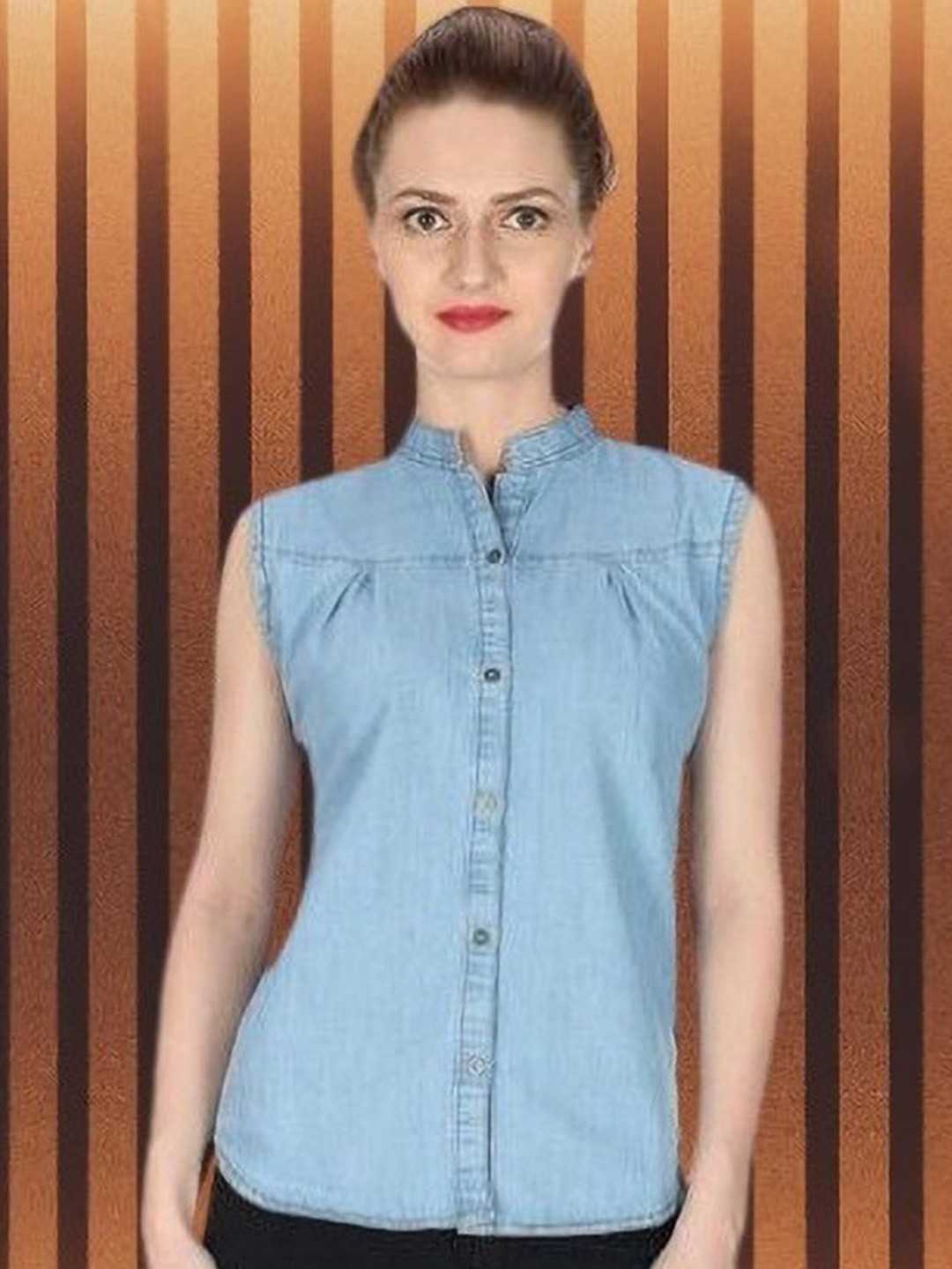 GIRLS WITH WINGS Women Mandarin CollarCasual Shirt