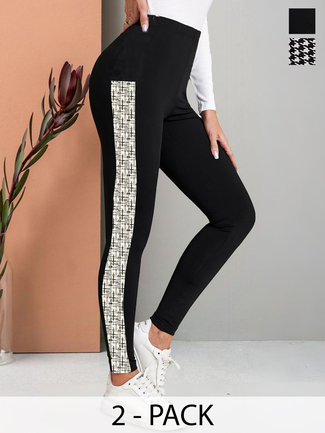 Moda Rapido Pack Of 2 Women Printed Mid-Rise Lycra Jeggins