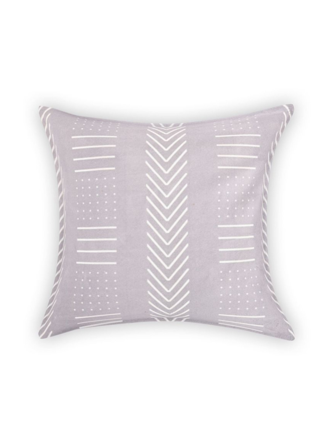 METRO LIVING Grey Abstract Polyester Washable 5 Piece Square Cushion Covers -16x16In