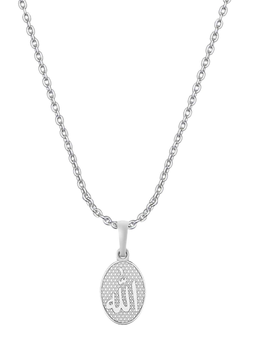 Metronaut Men 925 Sterling Silver Allah Pendant With Anchor Chain