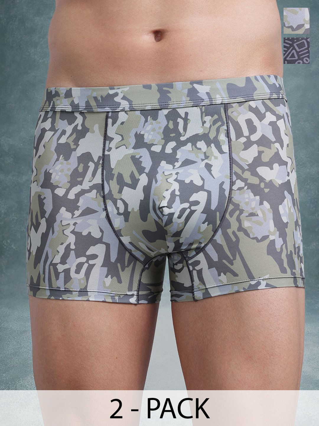 The Roadster Lifestyle Co Men Pack Of 2 Printed Trunks - RT1-PV-Print-R11-R14-S