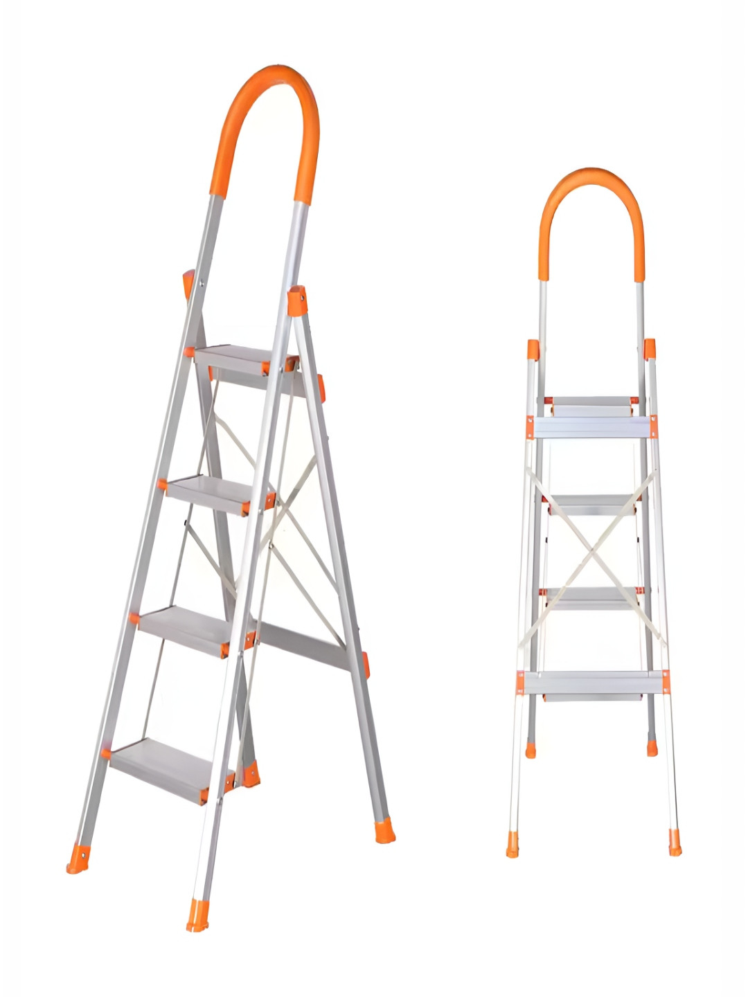 Vakkal Home Orange-Colored Rust Resistant Anti Skid Foldable Step Ladder
