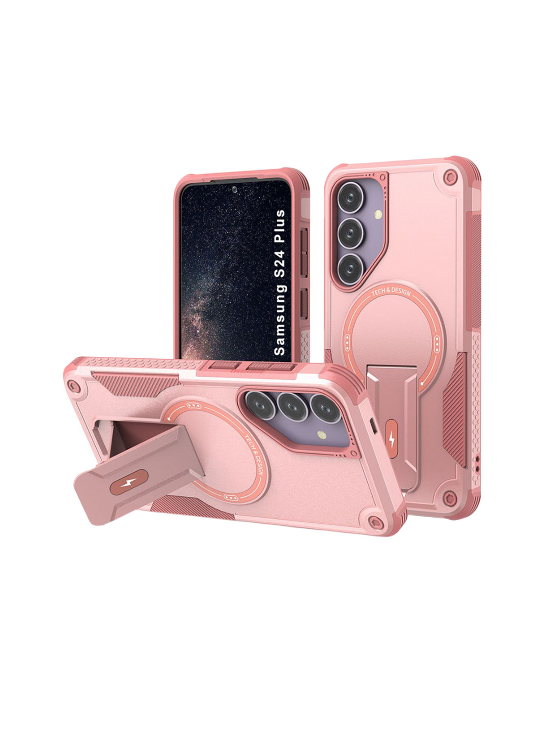 Luxury Kase Magnetic Case With Portable Kickstand Case For Samsung Galaxy S24 Plus