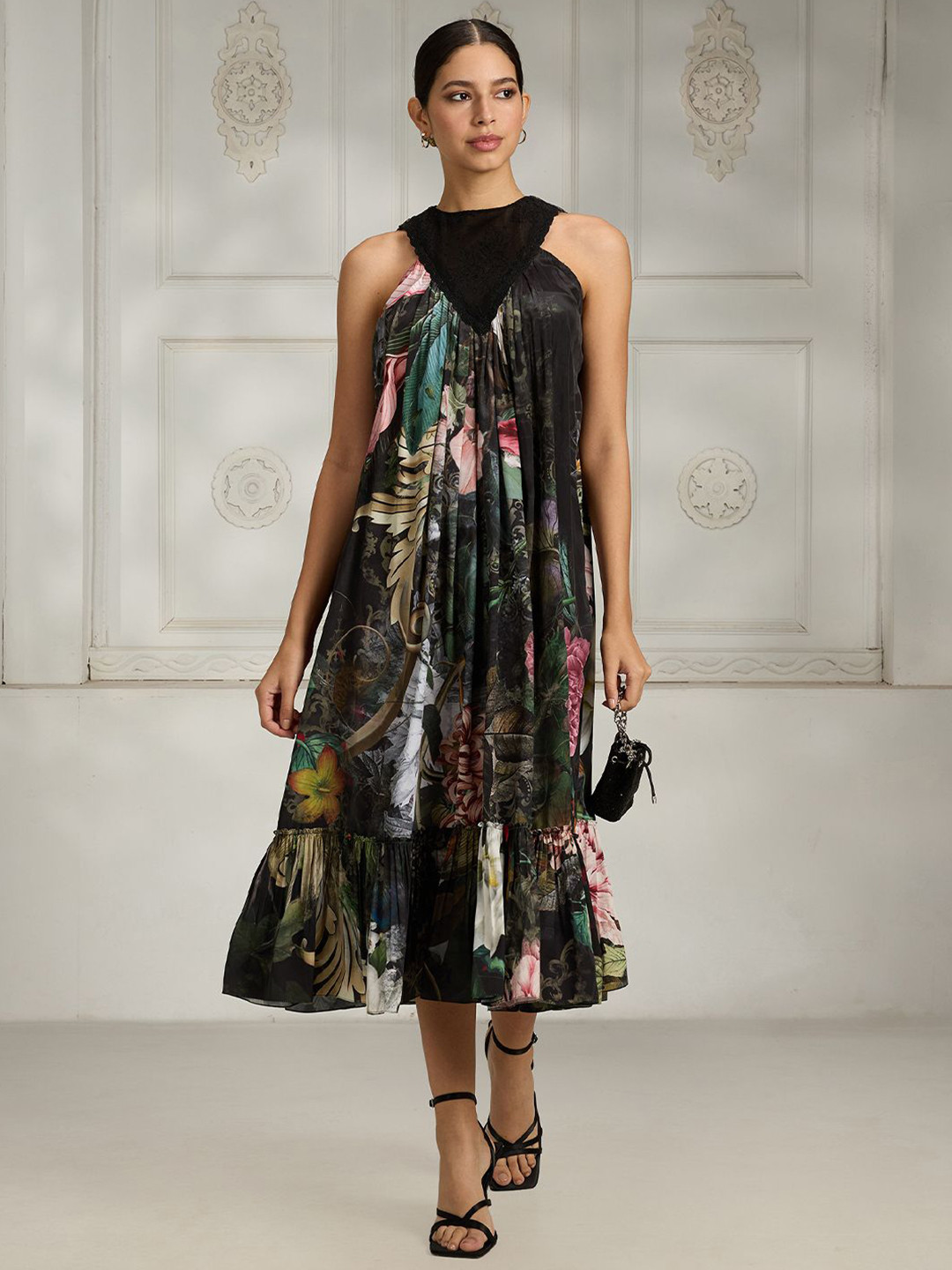 Rivaar By Rocky Star Floral Print Fit and Flare Dress