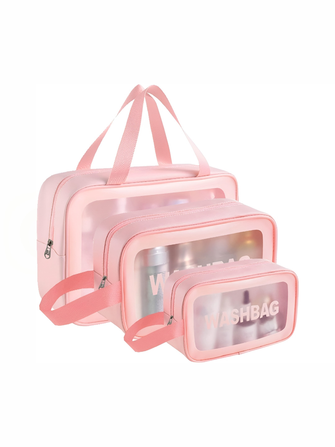 Panchhi Store 3-Pcs Printed Makeup Pouch With Hand Strap