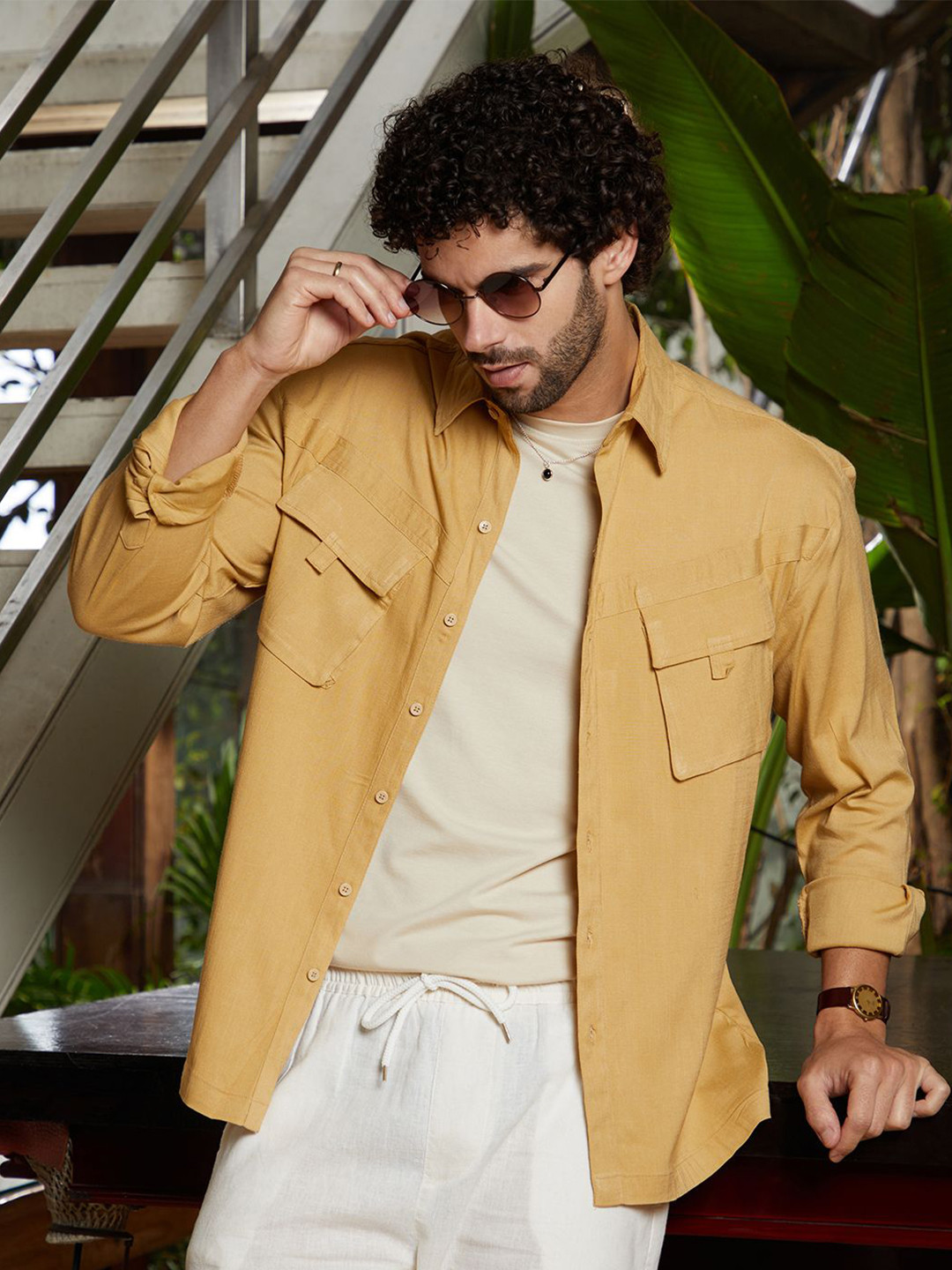 Campus Sutra Men Classic Spread Collar Shirt