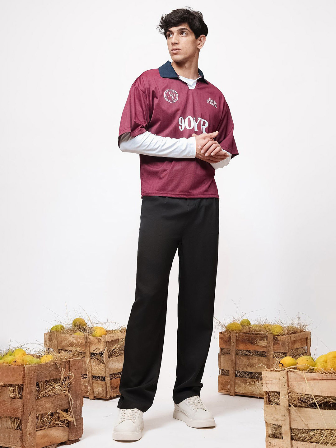 FREAKINS Men Inkstone Double Pleated Straight Korean Pants