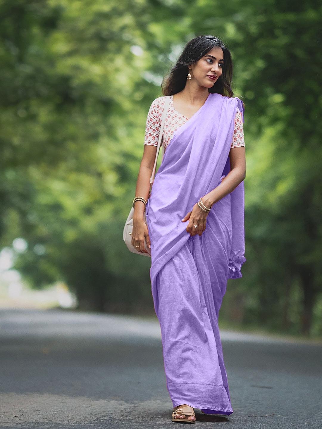 Anouk Solid Pure Cotton Saree