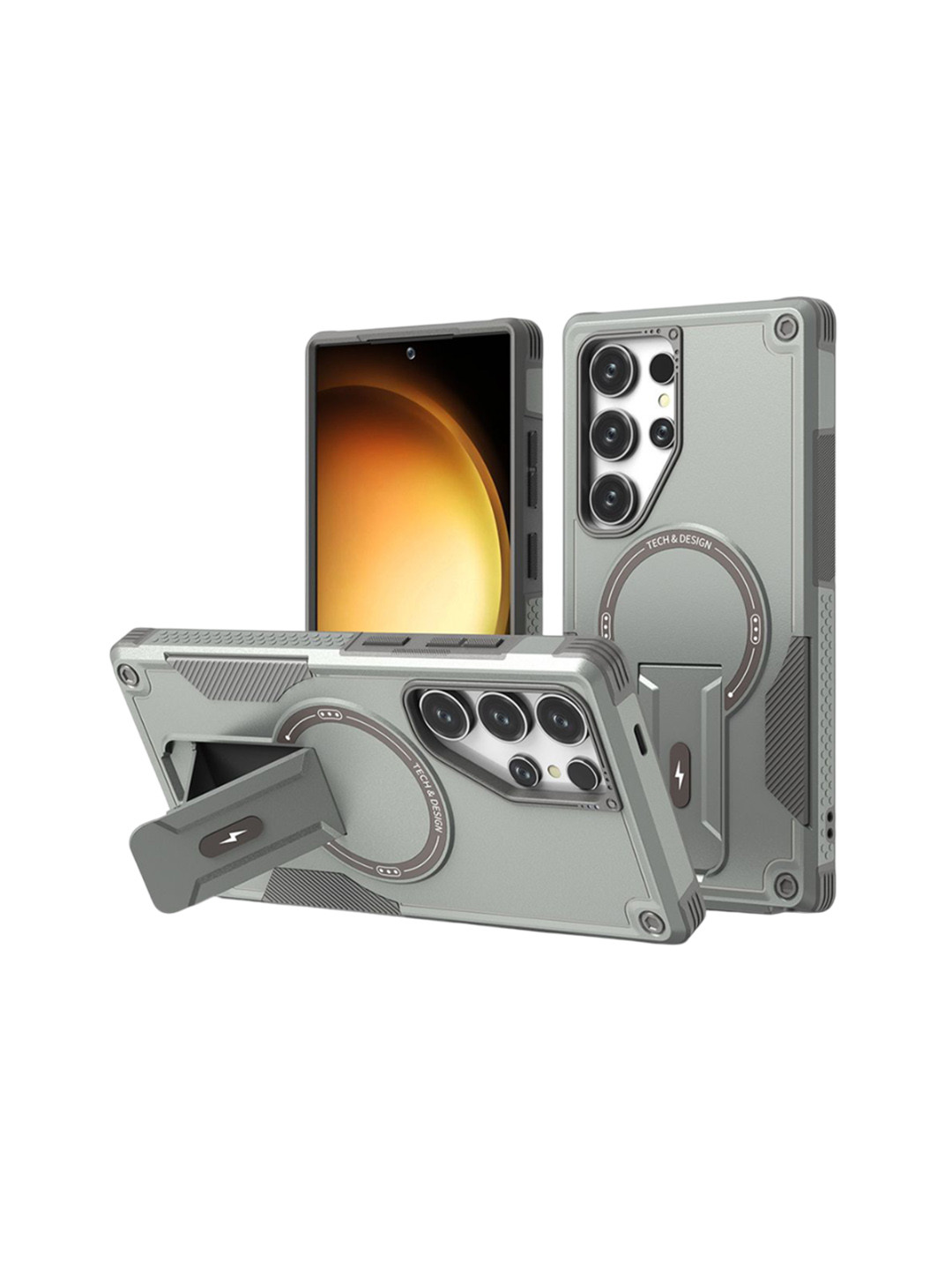 Luxury Kase Back Cover with Portable Kickstand Mag-Safe Compatible Magnetic Case