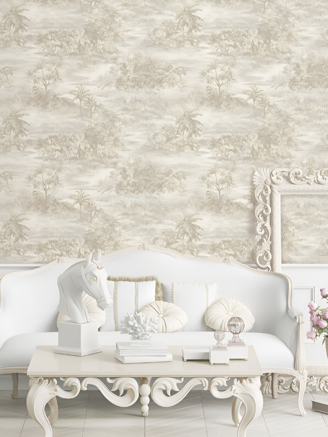 Fedora Wallpapers Desert Dreamscape Off-White & Grey 3D Printed Waterproof Wallpaper