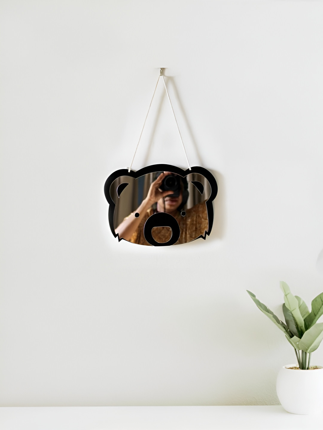 VAH Kya Bat Hai !! Bear Glass Glossy Sticking Hall Wall Hangings-15.7In