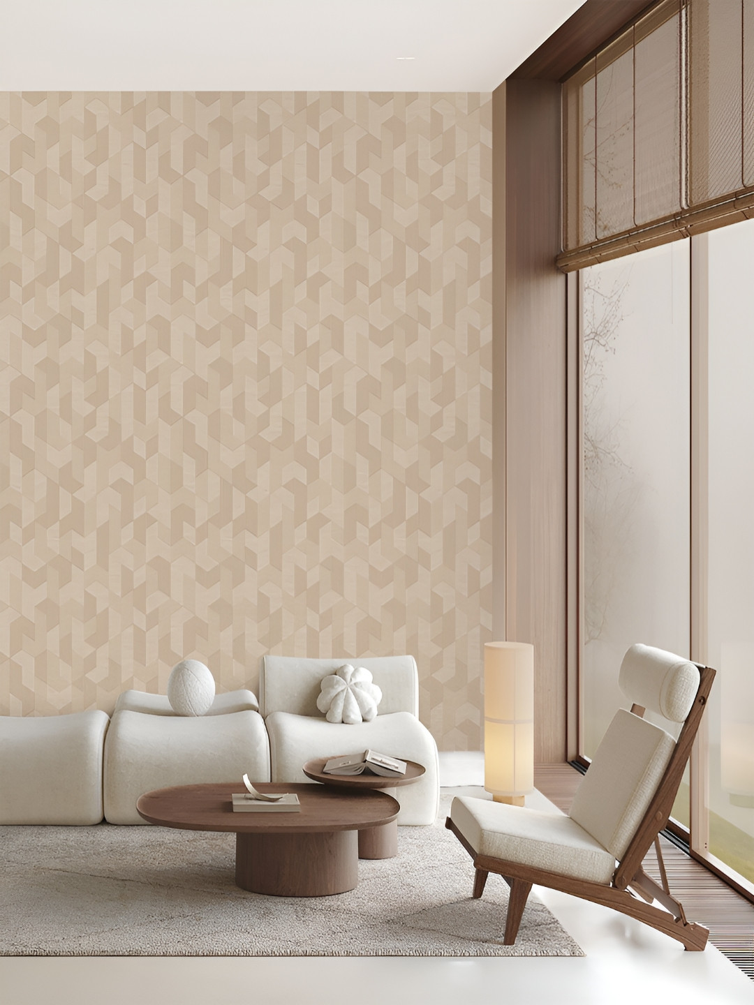 Fedora Wallpapers Puzzle Delight Brown 3D Geometric Printed Waterproof Wallpaper