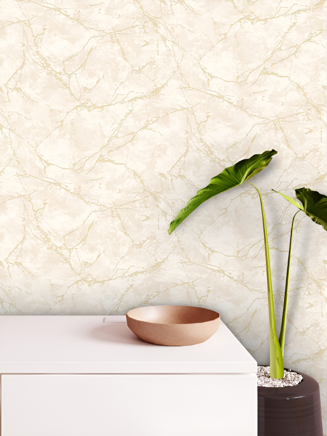 Fedora Wallpapers Beige & Cream 3D Printed Waterproof Wallpaper