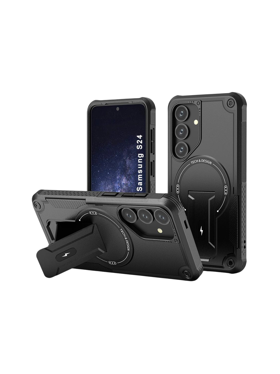 Luxury Kase Back Cover with Portable Kickstand Mag-Safe Compatible Magnetic Case