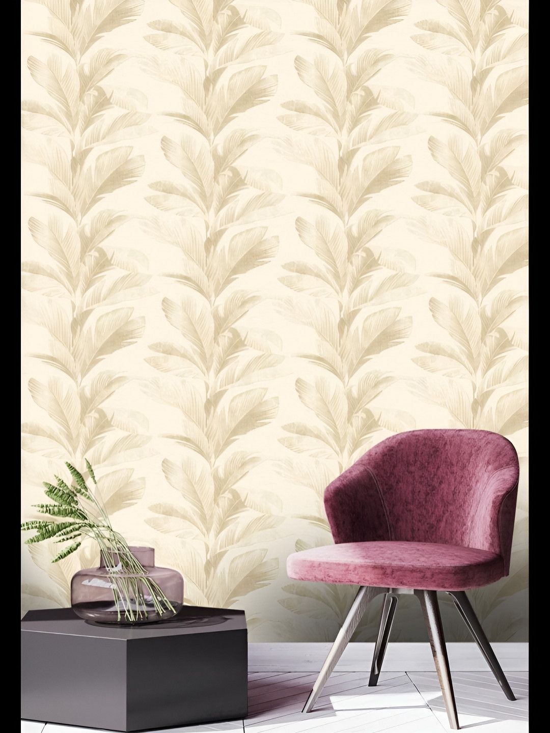 Fedora Wallpapers Cream & Brown 3D Printed Waterproof Wallpaper