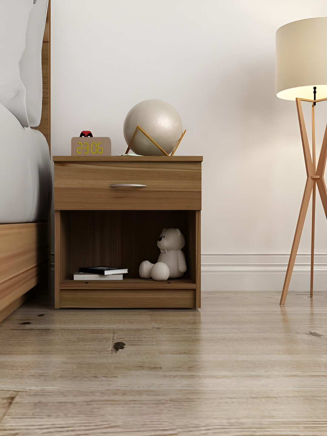 SIVOM Brown Termite Proof Moisture Resistant Rectangular Bedside Table