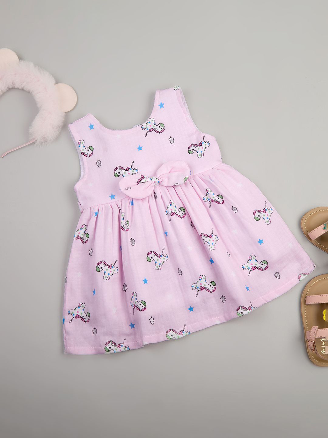 Macwin Girl Print Fit & Flare Muslin Muslin Dress